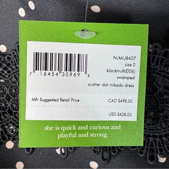KATE SPADE Scatter Dot Mikado Fit & Flare Dress - NJMU8407 - Sz 0 - Picture 11 of 12